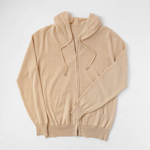 Goldoni | 1/1 Zip Hoodie | Medium knit (12GG) | Licht Bruin